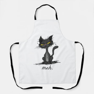 Delantal GATO MALHUMORADO - Gato divertido Meh - Regalo par