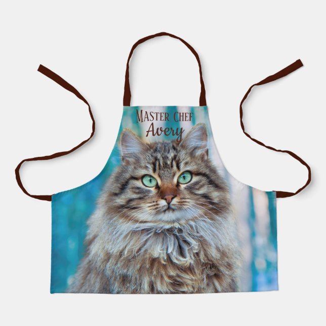 Delantal Gato Mascota Adorable Personalizado Niños Apron (Anverso)