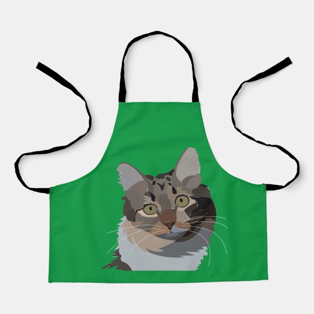 Delantal Gato Mascota animal Gato Niños Enamorados (Anverso)