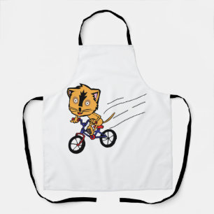 Delantal Gato monta bicicleta