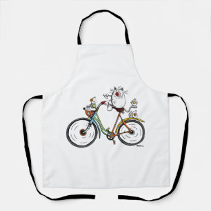 Delantal Gato monta una bicicleta colorida - Gatos - Regalo