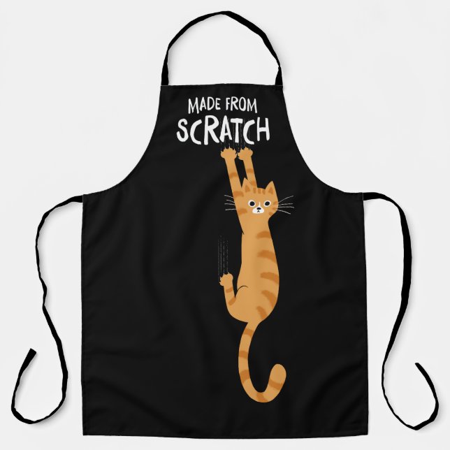 Delantal Gato naranja Hecho De Gato Funny De Scratch Colgad (Anverso)