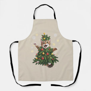Delantal Gato Naranja Jengibre Árbol de Navidad Navidades L
