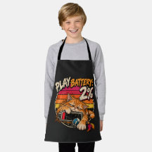 Gato Naranja Retro Juega Batería 2% Humor
