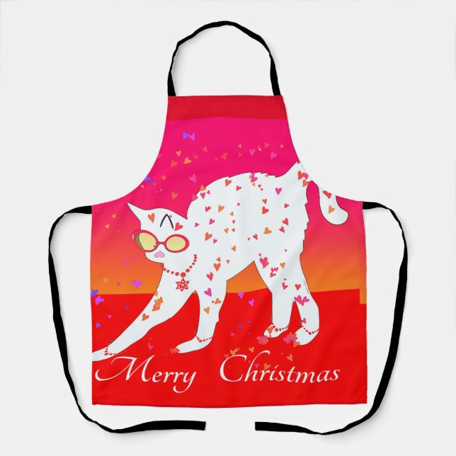 Delantal Gato navideño (Anverso)