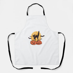 Delantal Gato Negro Calabaza Luna Halloween Disfraces Cat L