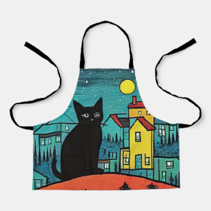 Delantal Gato negro en la noche 3