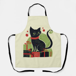 Delantal Gato negro festivo