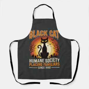 Delantal Gato Negro Halloween Familiar Antiguo Cementerio D