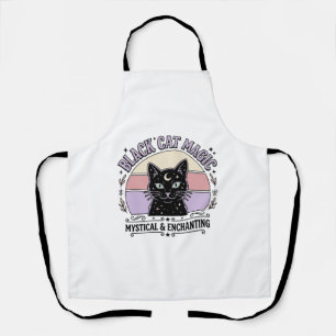 Delantal Gato Negro Magia Gato Negro Arte Vector Vintage S