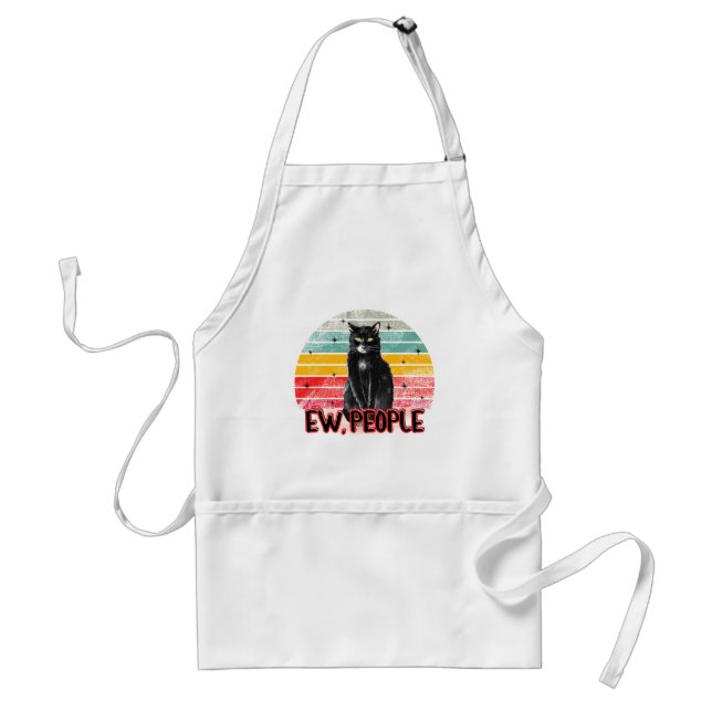 Delantal Gato negro retro vintage (Frente)