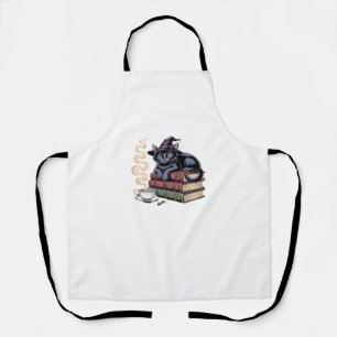 Delantal Gato negro sobre la camiseta clásica de Spell Book