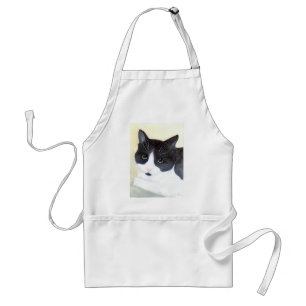 Delantal Gato negro y blanco