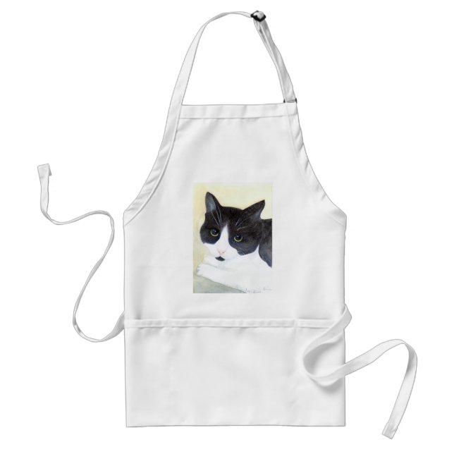 Delantal Gato negro y blanco (Frente)