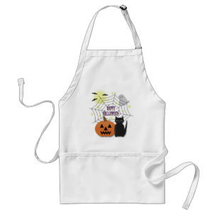 Delantal Gato Negro y Calabaza No Dan Miedo en Halloween