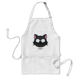 Delantal Gato oscuro Gato negro Gato Gris vestido con lente