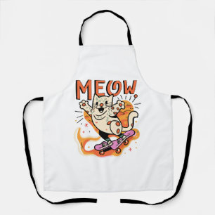 Delantal Gato Patinando Miau