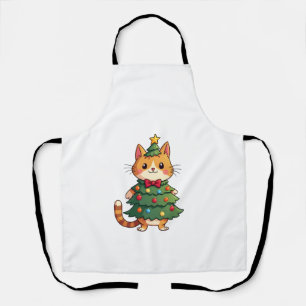 Delantal Gato Pelirrojo Árbol de Navidad Navidades Divertid