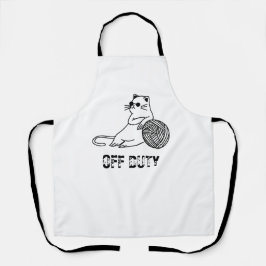 Delantal Gato perezoso fuera de servicio - Gato lindo y gra