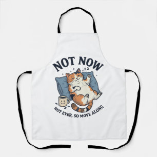 Delantal Gato Perezoso No Ahora Grabado Vintage Diseño De G