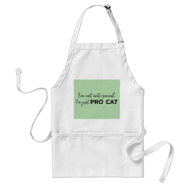 Delantal Gato Pro Divertido Antisocial Introvertido  (Frente)