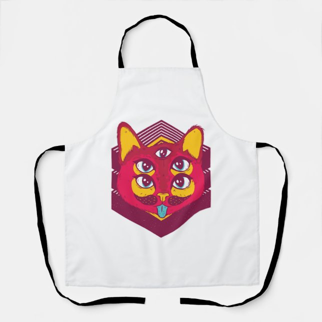 Delantal Gato Psicodélico (Anverso)