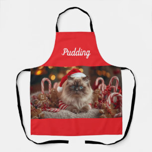 Delantal Gato Ragdoll Festivo Navidad Personalizado