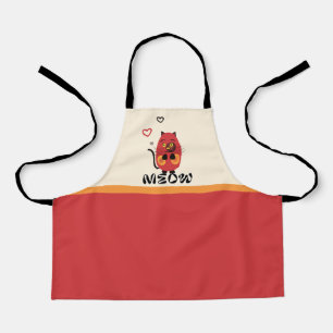 Delantal Gato rojo lindo