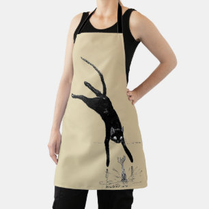 Delantal Gato saltando al estanque, Alexandre Steinlen