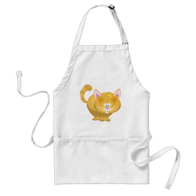 Delantal Gato Tabby Naranja Redondo Adorable (Frente)