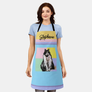 Delantal Gato Tuxedo Pastel Gatos Mujeres Pastel Chicas Mas