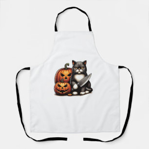 Delantal Gato y calabaza de Halloween, Pum de Jack-O-Lanter