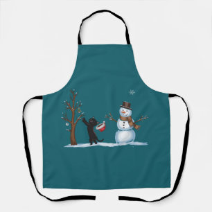 Delantal Gatos adorables de hombre de nieve de Navidad Cute