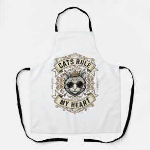 Delantal Gatos Antiguos Regulan Mi Corazón Diseño De Gato C