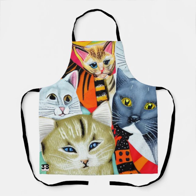 Delantal Gatos brillantes y Hermosos (Anverso)