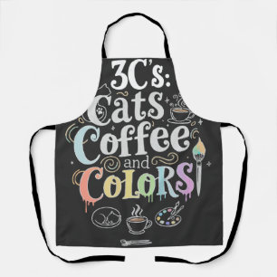 Delantal Gatos Café y Colores