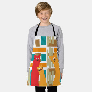 Delantal Gatos de formas geométricas lindas y extravagantes