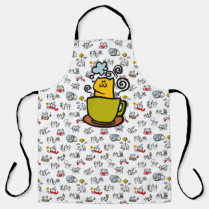 Delantal Gatos divertidos, leche y magia.