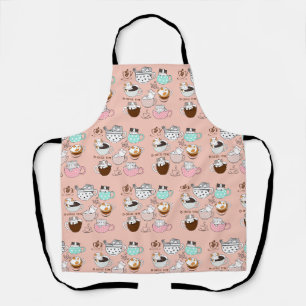 Delantal Gatos en tazas de café