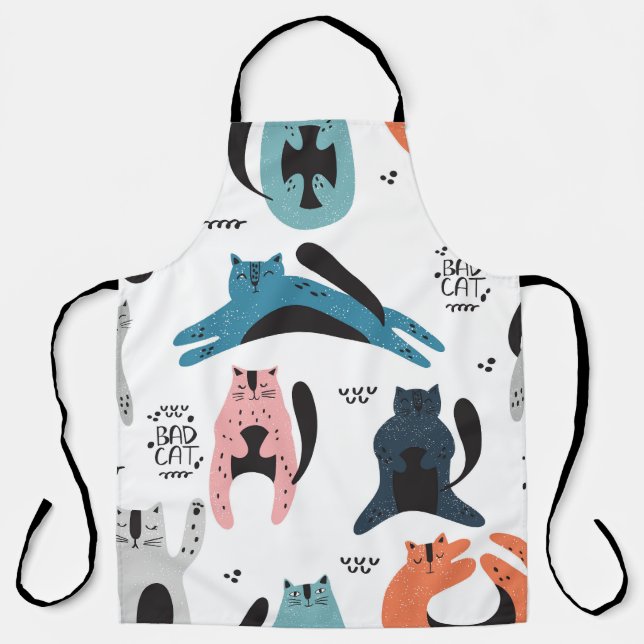 Delantal Gatos Escandinavos: Diseño Textil Vintage. (Anverso)