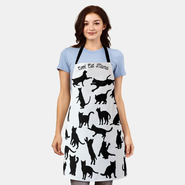 Delantal Gatos juguetones, felino mamá personalizó el grupo (Gastado)
