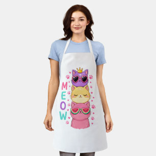 Delantal Gatos Kawaii Apilados Monos