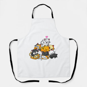 Delantal Gatos Lindos Gatitos Montón Gatos Anime Kawaii Nek