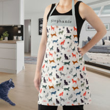 Gatos Modernos Estilosos Patrón Crema Personalizad