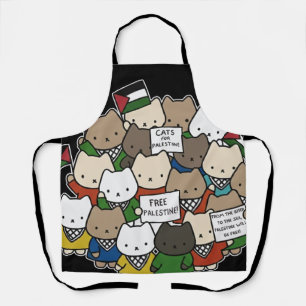 Delantal Gatos por Palestina – Gatos Kawaii por la Justicia