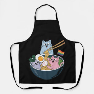 Delantal Gatos Ramen Arcoiris LGBTQ Aliado del Orgullo Gay 