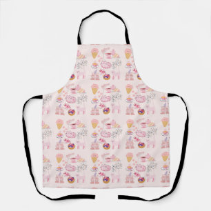 Delantal Gatos rosados de té alto