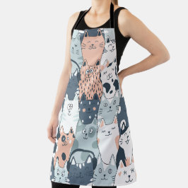 Delantal Gatos sin mancha de patrón