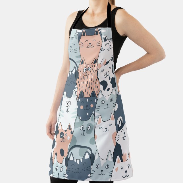 Delantal Gatos sin mancha de patrón (in situ)