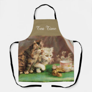 Delantal Gatos vintage de té personalizados